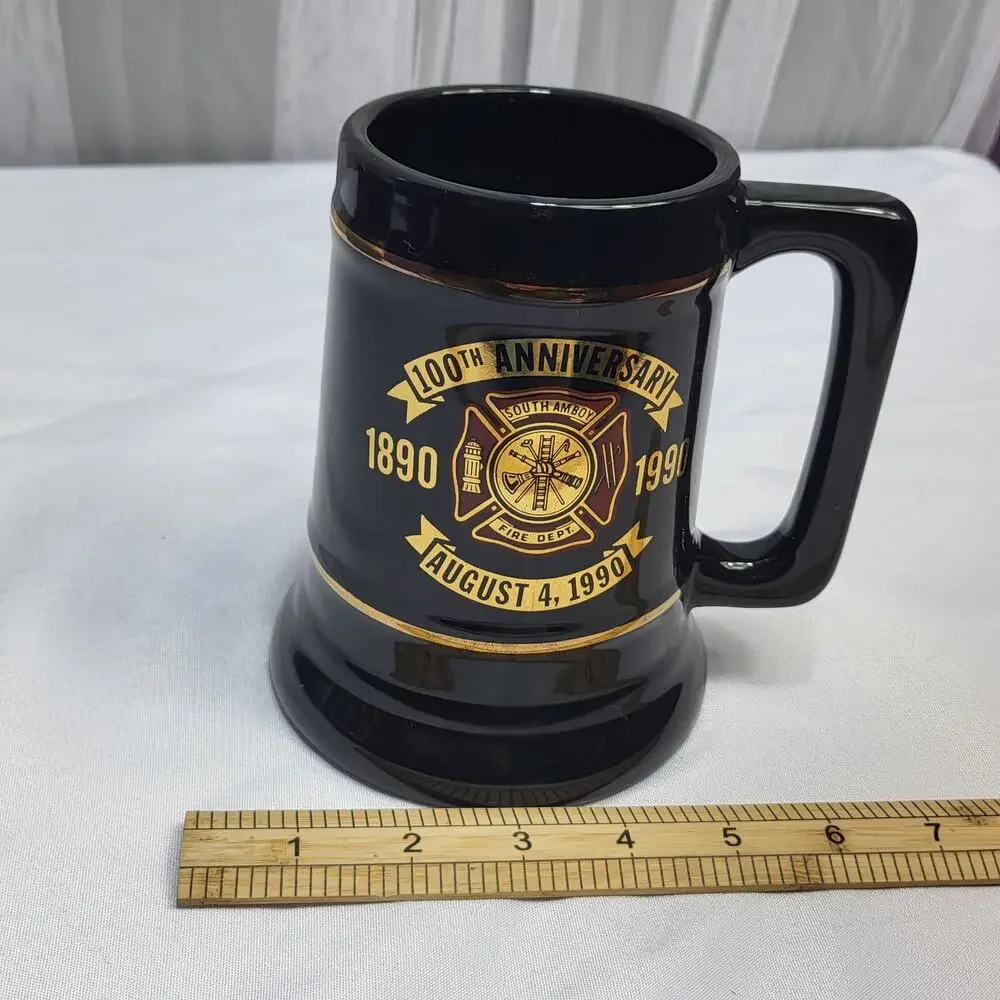 1990 South Amboy NJ Fire Department 100th Anniversary Beer Stein Mug‎ USA Made